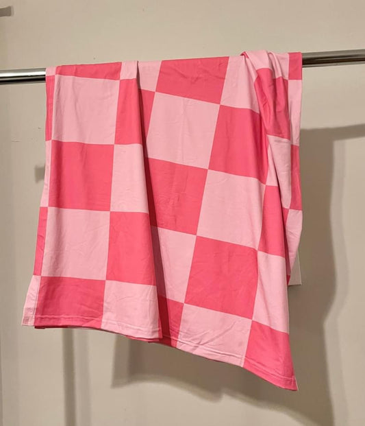 Bubblegum Pink Check | Blanket/Swaddle